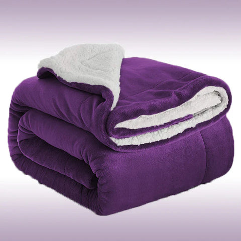 Plum Sherpa Throw Blanket