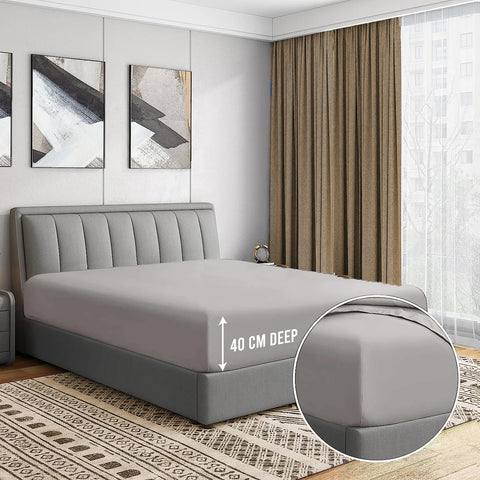 3 Pcs Fitted Sheet Set-Grey