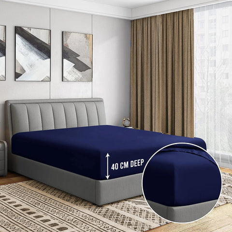 3 Pcs Fitted Sheet Set-Navy