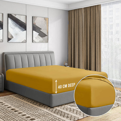 3 Pcs Fitted Sheet Set-Ochre