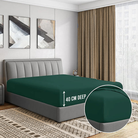 3 Pcs Fitted Sheet Set-Green