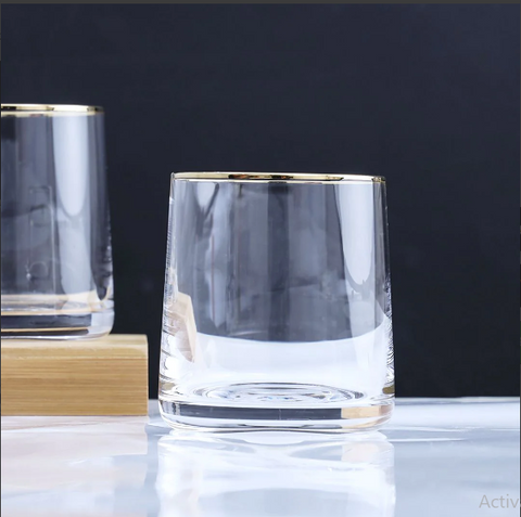 6Pcs Ions Plated Gold Rim Cocktail Glass Set