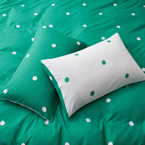Green Dotted Soft Satin Bedsheet