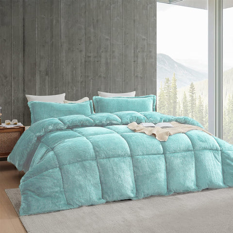 Teal Quilted Fleece Razai