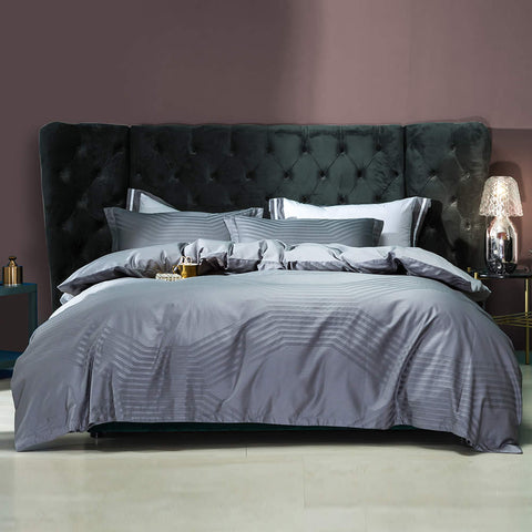 Silver Grey- Macchiato Lowland Fancy 4 Pcs Bedding Set