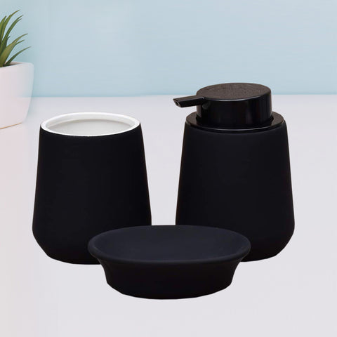 3Pcs Matte Black bath Accessories Set