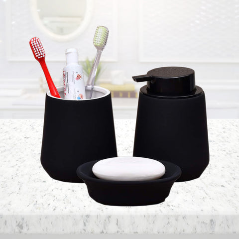 3Pcs Matte Black bath Accessories Set