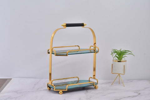 2 Tier Nordic Sea Green Serving Tray