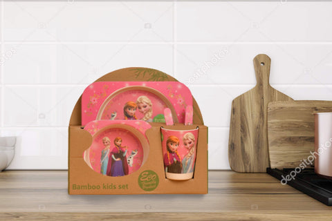5Pcs Melamine Kids Dinnerware Set