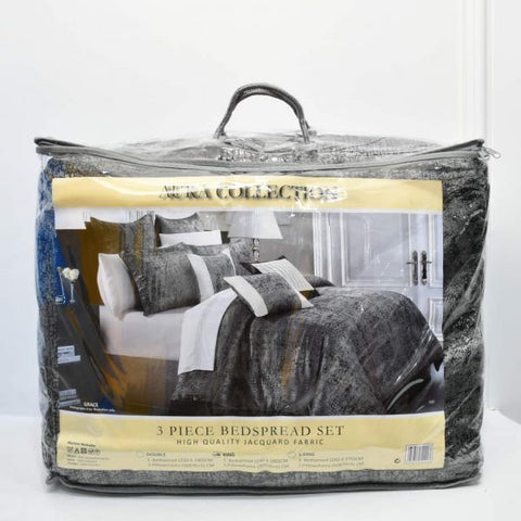 Swanky Black High Quality Bedspread Set