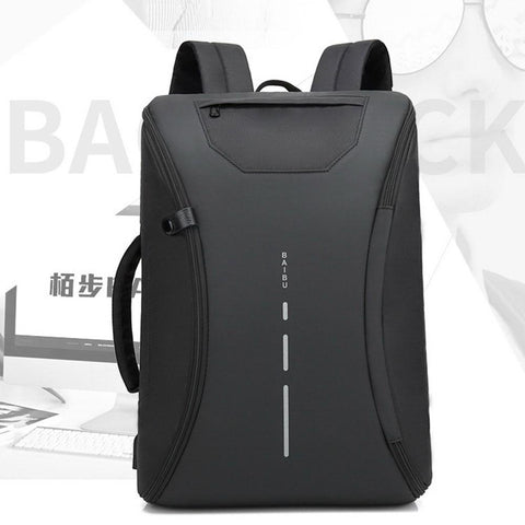 Mens 2 in1 New Style Anti-Theft USB Charging Slim Backpack/Laptop Bag