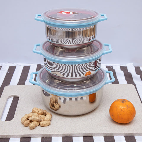 3Pcs Stainless Steel Multipurpose Pots