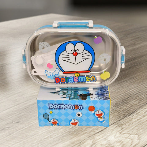 Blue Lunch Box for kids- Cartoon Character Stainless Steel