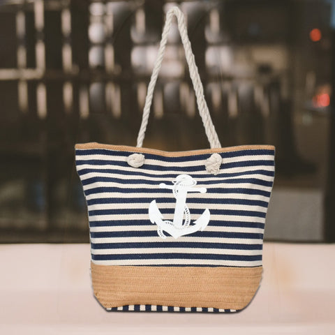 Dark Blue Anchor Design Ladies Shoulder Bag