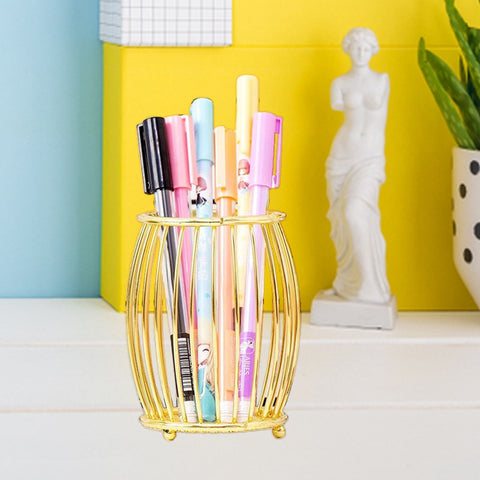 Oval- Shiny Gold Stationery Holder