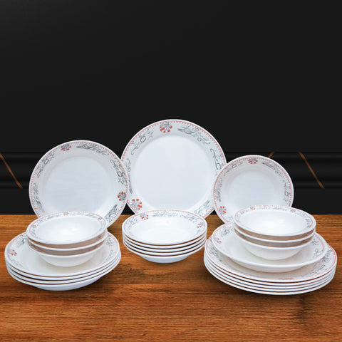 24Pcs Floral Melamine Dinner Set