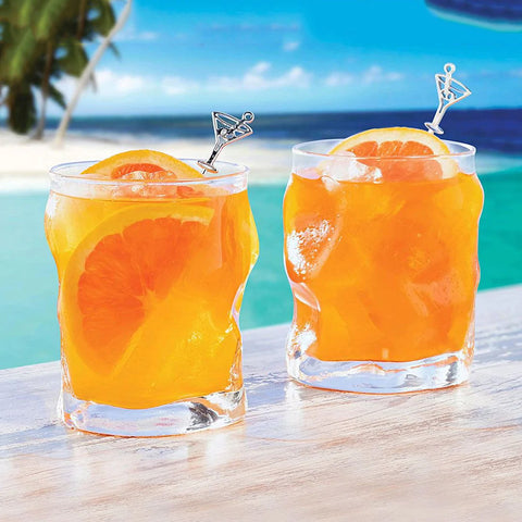 6 Pcs Old Fashioned Wavy Glass Set