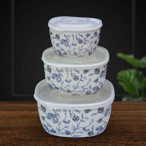 3Pcs Green n Brown Melamine Bowls