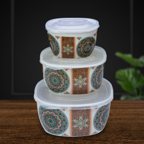 3Pcs Peach Melamine Bowls