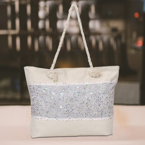 Light Pink Ladies Glitter Tote Design Shoulder Bag