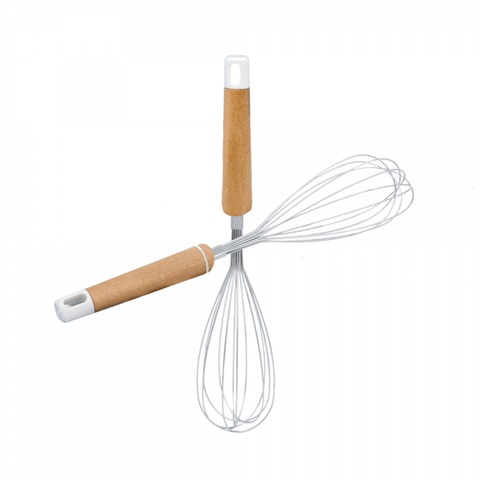 Egg Beater Whisk With Wooden Handle