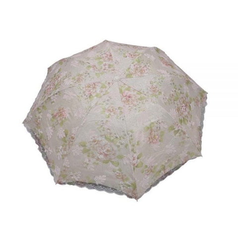 Light Pink Floral Embroidered Umbrella