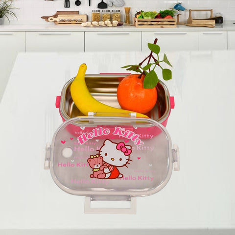 Pink Lunch Box for kids- Cartoon Character Stainless Steel