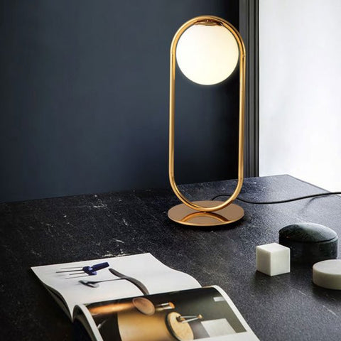 Frosted Glass Globe Table Lamp