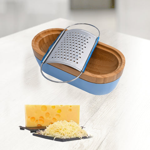 Grater And Collector Bamboo Wood