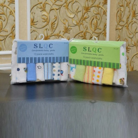 12 Packs Lovely Baby Wash Cloths Feeding Towel Wipe
