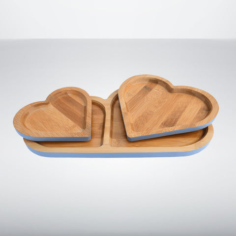 Heart Shape Bamboo Snack Plate Pack