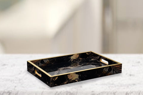 Pair of Abstract Design Trays