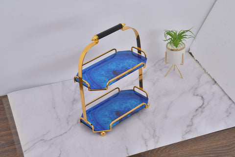 2 Tier Nordic Blue Serving Tray