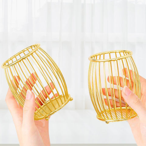 Oval- Shiny Gold Stationery Holder