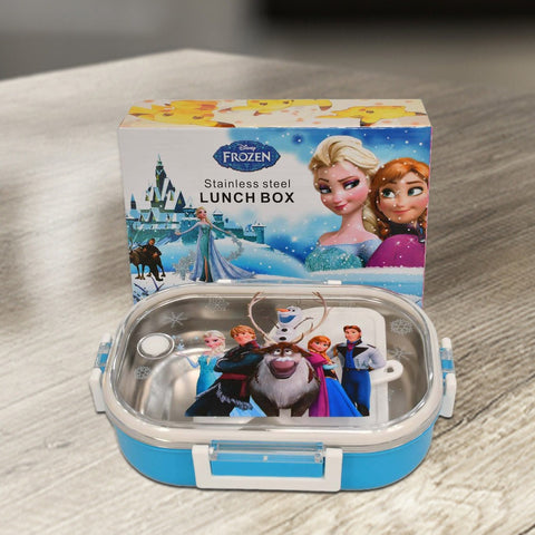 Blue Lunch Box for kids- Cartoon Character Stainless Steel
