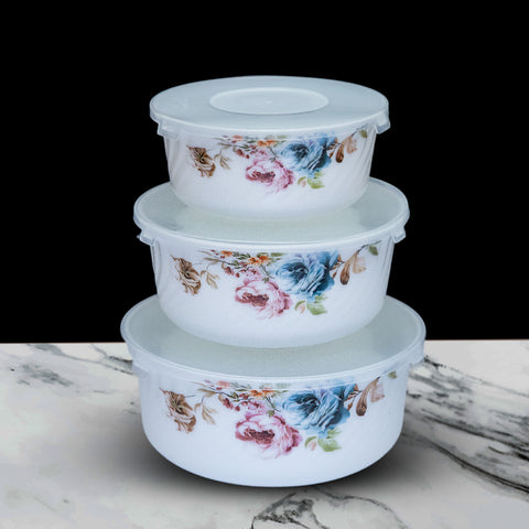 3Pcs Multi Floral Marble Bowls