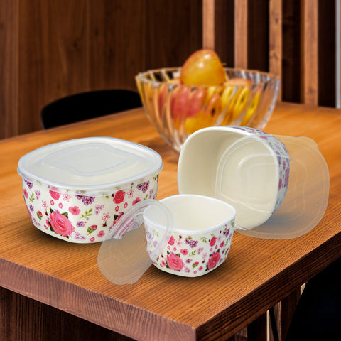 3Pcs Blue Dot Melamine Bowls