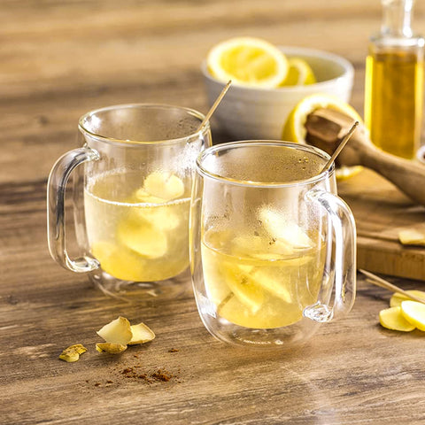 Cool Double Wall Glass Oval Shape Coffee Mug