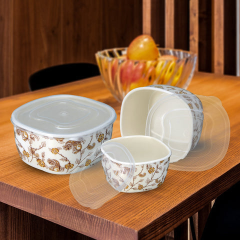 3Pcs Melamine Skin Leaves Bowls
