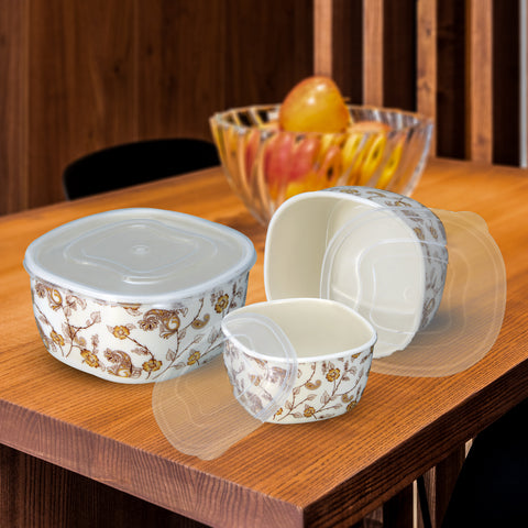 3Pcs Blue Dot Melamine Bowls
