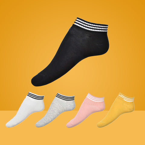 5 Packs Premium Multi Color Cotton Liner No Show Socks