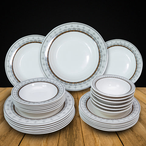 24Pcs Ornamental Design Melamine Dinner Set