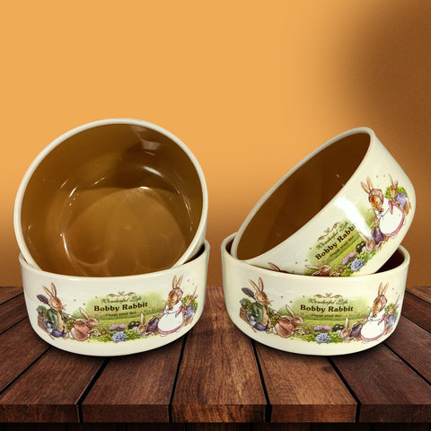 4Pcs Bobby Rabbit Plastic Bowls