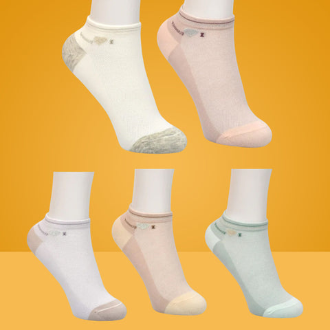 5 Packs Summer Title Premium Cotton No Show Ankle Socks