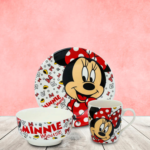 3Pcs Minnie Mouse Ceramic Set