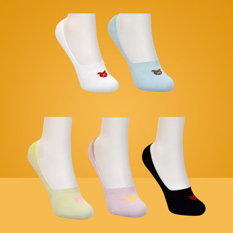 5 Packs Unique Icon Premium Cotton No Show Ankle Socks