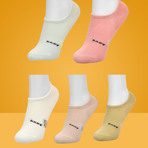 5 Packs Baby Title Design Premium Cotton No Show Ankle Kids Socks