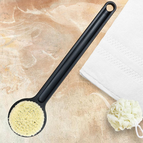 Long Handle Bath Shower Dual-Sided Brush And Loofa