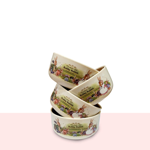 4Pcs Bobby Rabbit Plastic Bowls