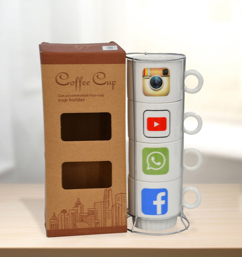 5Pcs Social Media Mug Stack